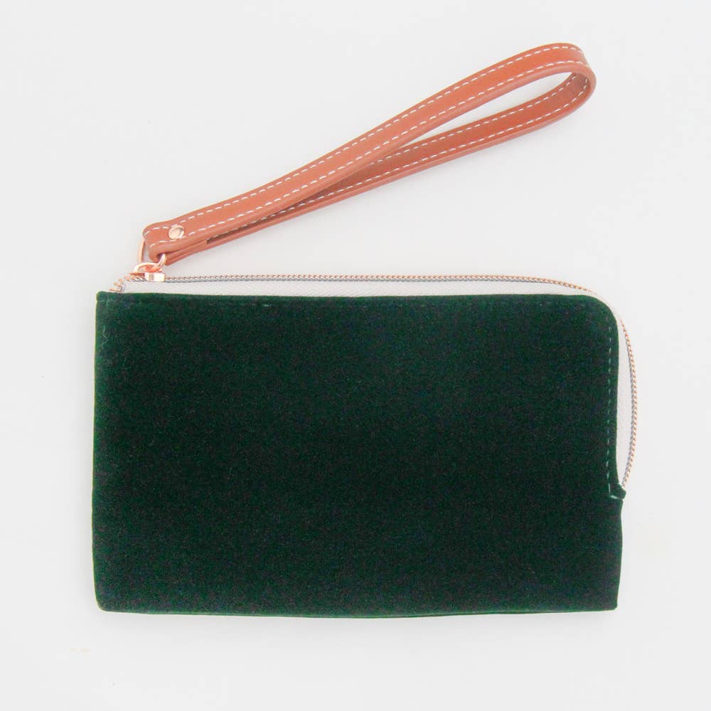 Velvet best sale green purse