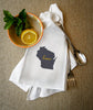 ORGANIC TEA TOWEL Wisconsin, Home State, White: Organic Tea Towel