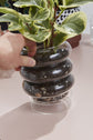 Stacked Rings with Saucer Glass Pot