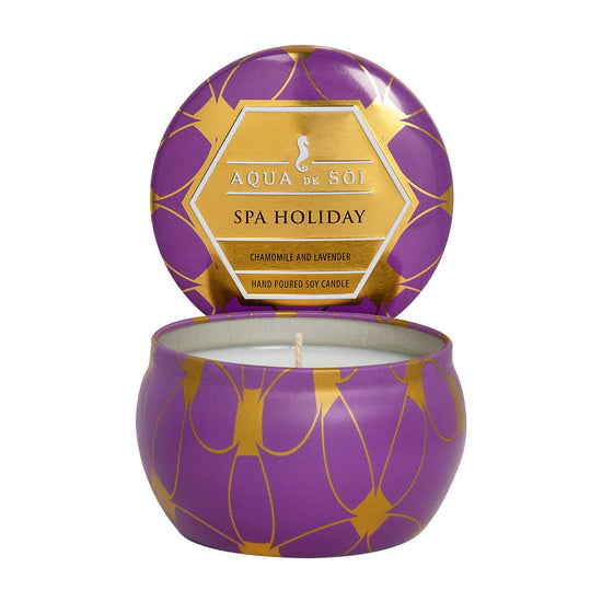 Aqua De SOi Spa Holiday 4oz  Decorative Tin Soy Candles