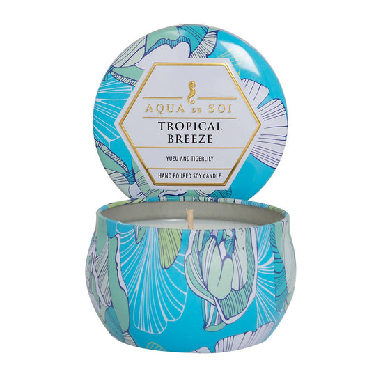 Aqua De SOi Tropical Breeze 4oz  Decorative Tin Soy Candles