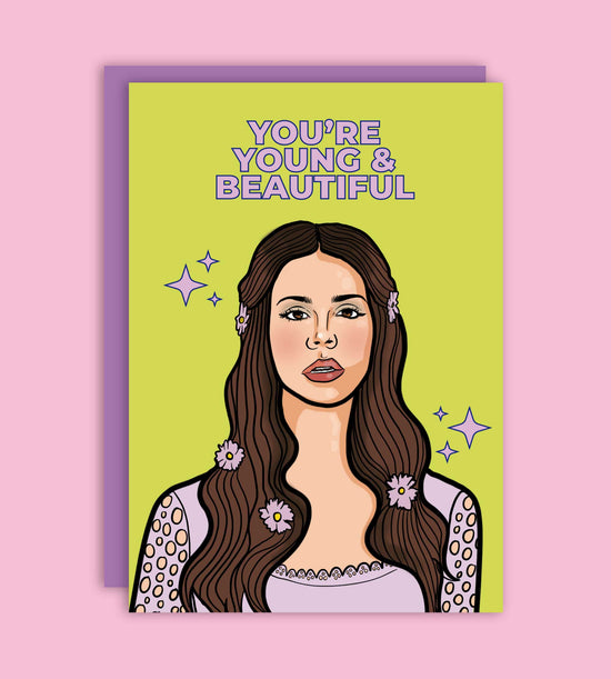 Young & Beautiful Lana Del Rey Greeting Card