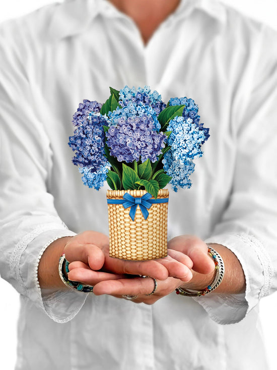 Mini Nantucket Hydrangeas (10 Pop-up Greeting Cards)