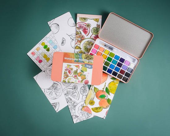 Citrus Fruits watercolor painting kit